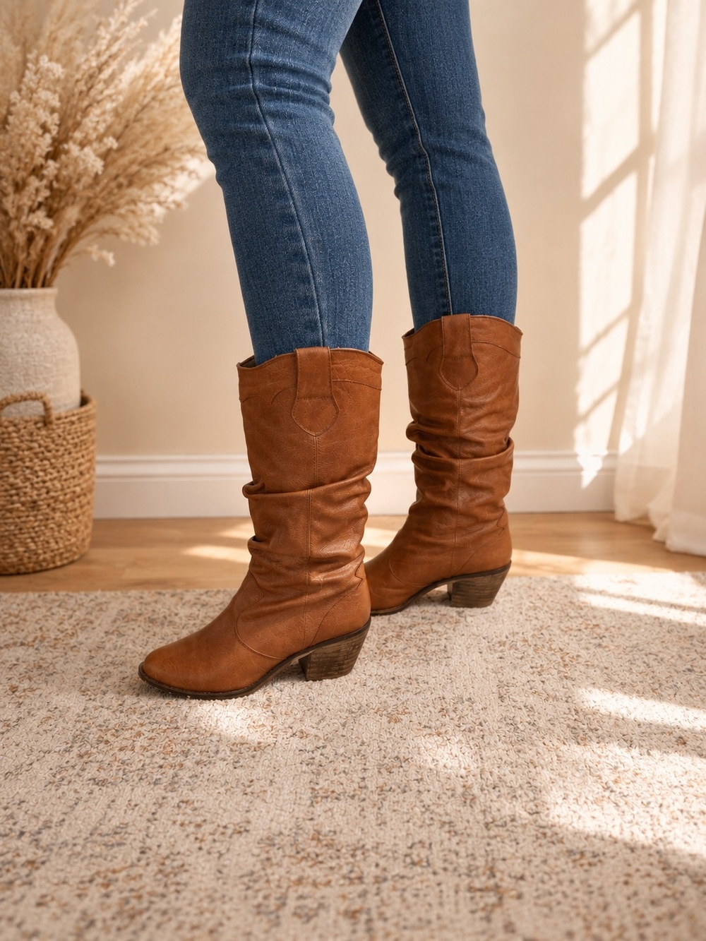 Steve Madden Slouchy Brown Western Heeled Boots Size 39 (8.5-9 US Womens)